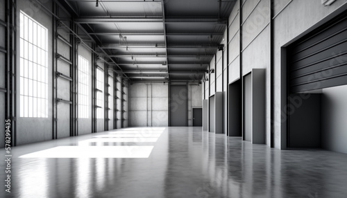 Modern warehousing, empty storage. commercial architecture. Generative Ai #2