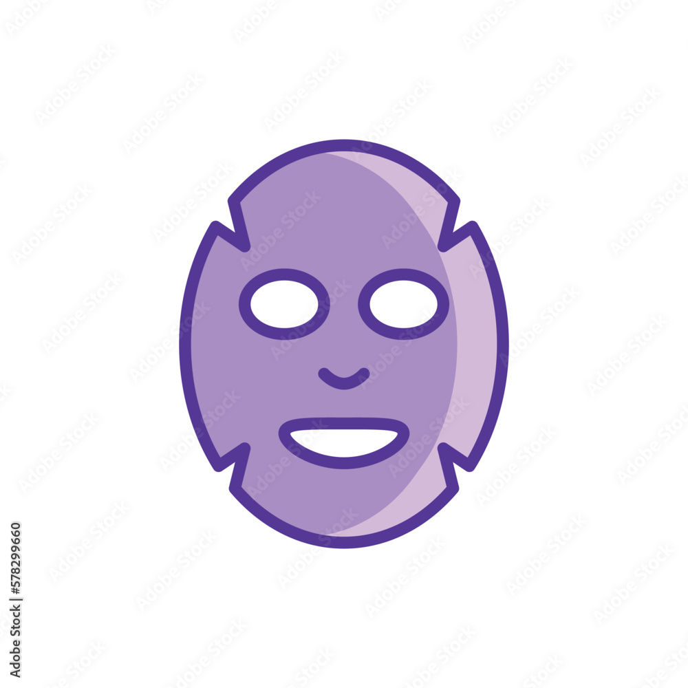 Facial sheet mask thin line icon. Modern vector illustration for beauty shop. Facial sheet mask thin line icon. Modern vector illustration for beauty shop.