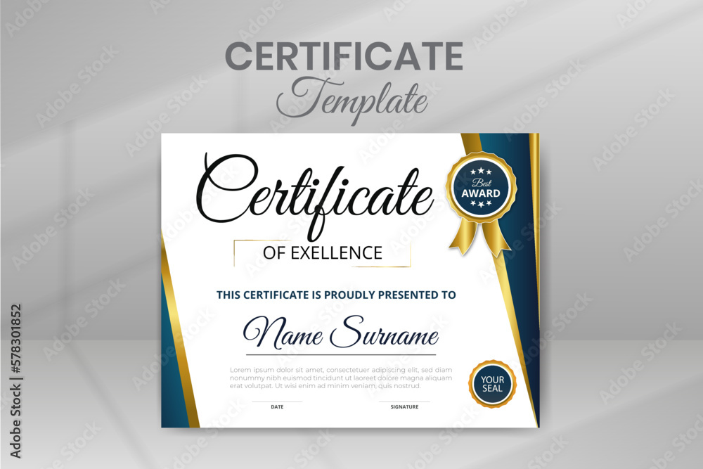 Fototapeta premium Modern Design Certificate Template