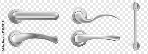 Set of realistic door knob in a transparent background. Door knob collection