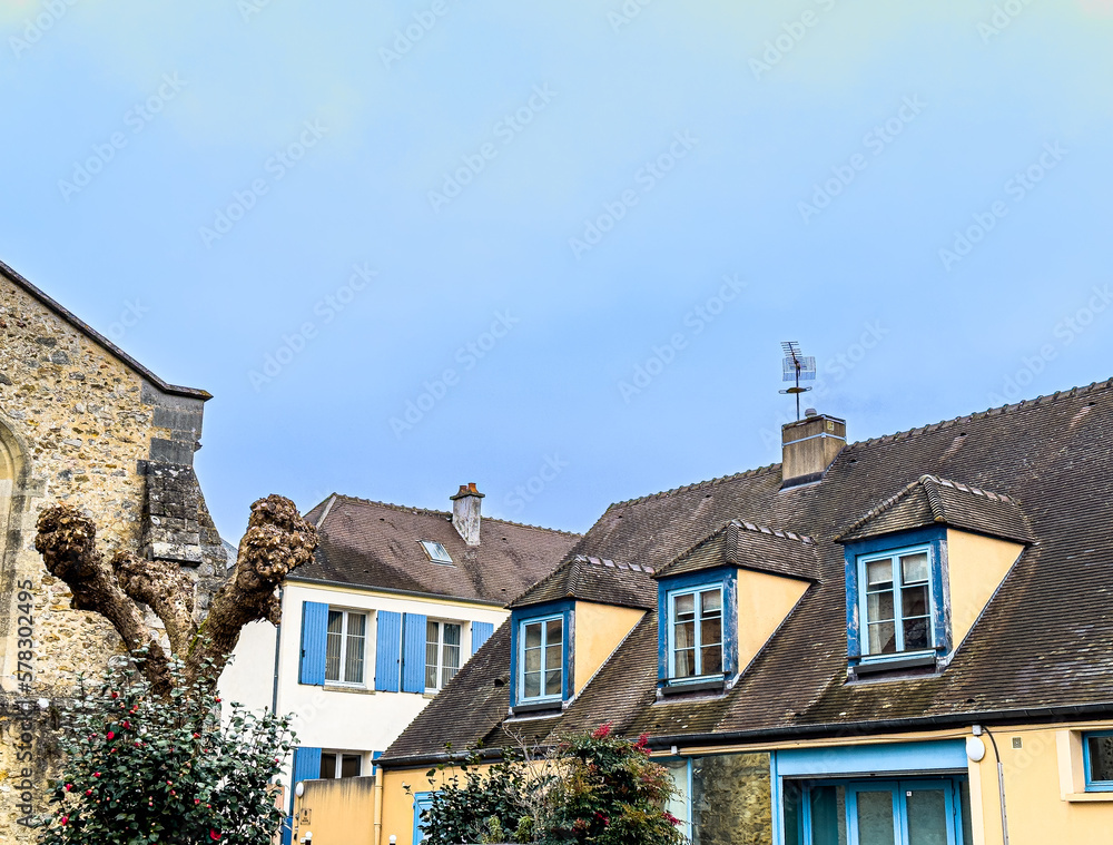 Antique building view in Ferrieres, France