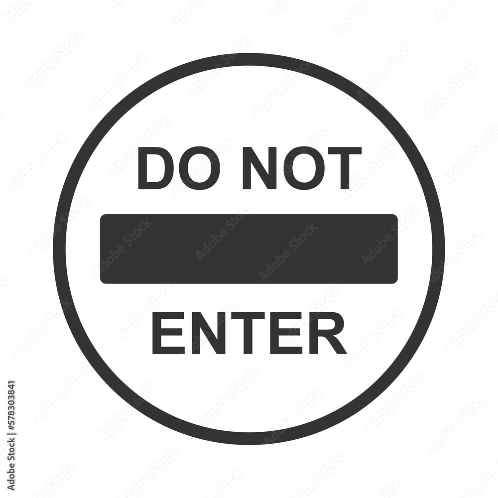 Do not enter road sign. Forbidden entrance symbol. Traffic, caution, trespassing. Outline style. Flat design. Do not enter road sign. Forbidden entrance symbol. Traffic, caution, trespassing. Outline style. Flat design.