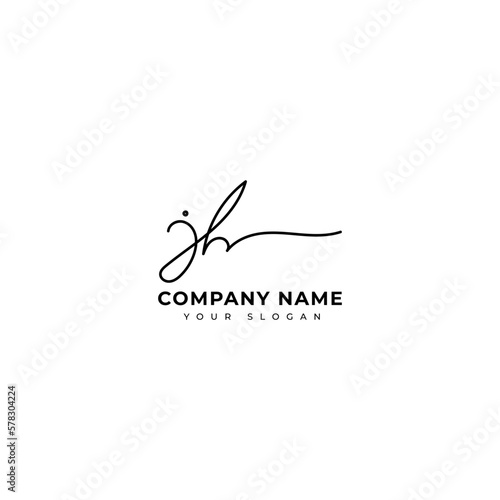 Jh Initial signature logo vector design