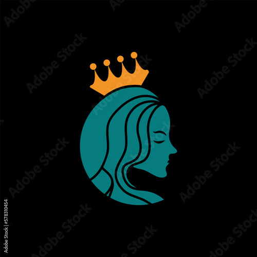 green woman of queen logo illustration