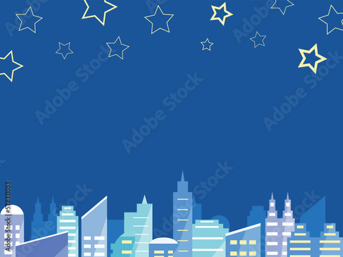 高層ビルの背景　横位置　星空