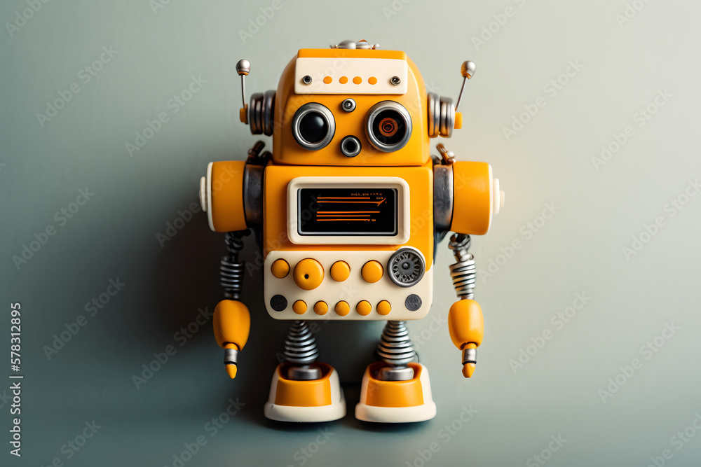 Fototapeta premium Children's toy robots. Generative AI