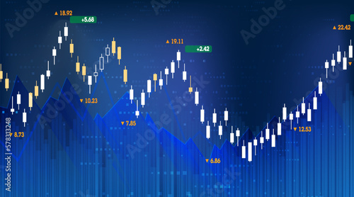 vector illustration graph of puppet play Detailed bar graph showing the ups and downs of robots and bitcoins for publications, teaching materials. 