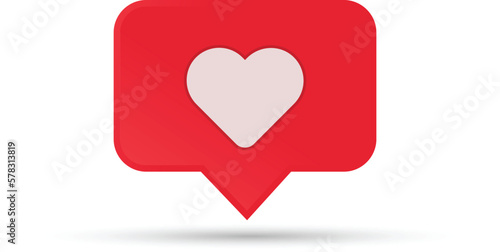 Heart shape or favorite social media notification icon in vectors