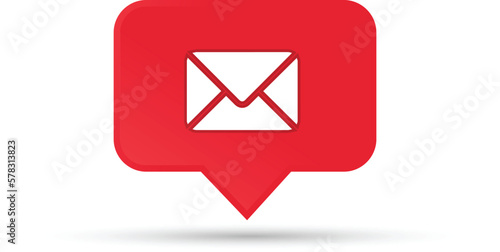 Email or envelope inbox shape social media notification icon vectors