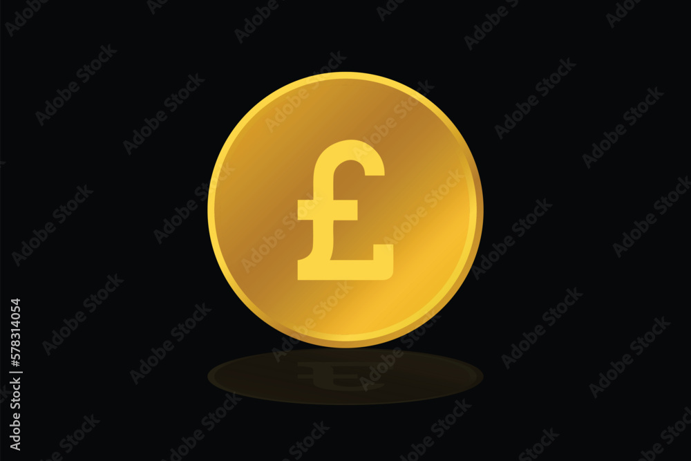 Gold coin pound uk currency money icon sign or symbol Gold coin pound uk currency money icon sign or symbol