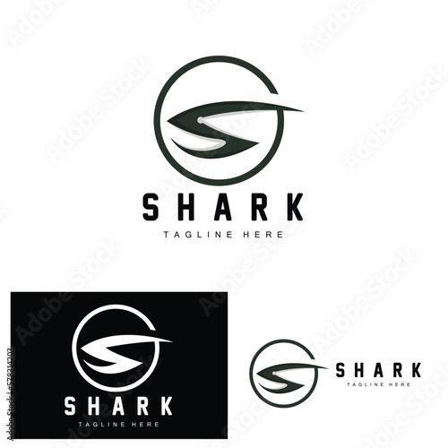 Shark Logo, Wild Fish Vector Illustration, Ocean Predator, Product Brand Design Icon