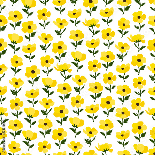 seamless pattern with Yellow coneflower background.Eps 10 vector.