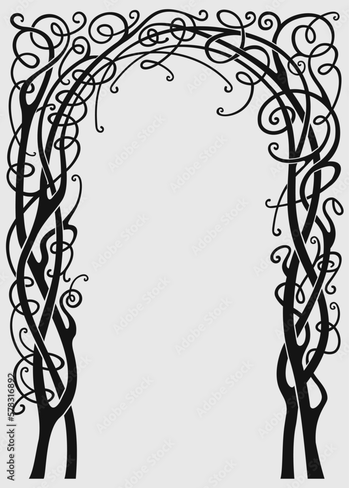 Silhouette arch of vine isolate pattern forging Stock Vector | Adobe Stock