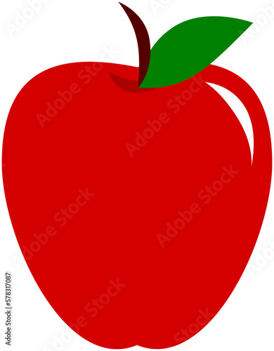 Apple icon on transparent background. Fruit illustration.