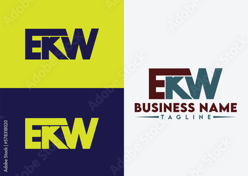 Letter EKW logo design, EKW letter logo photo