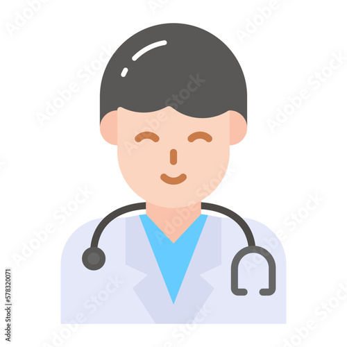 Male doctor professional worker avatar, premium icon
