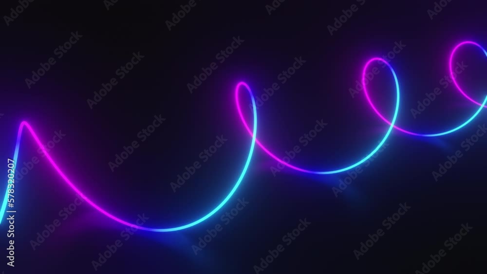 3d rendering, abstract background of colorful neon wavy line glowing in the dark. Modern simple wallpaper 3d rendering, abstract background of colorful neon wavy line glowing in the dark. Modern simple wallpaper