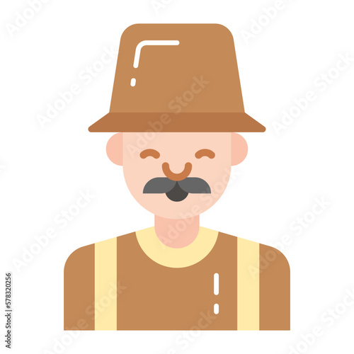 Farmer vector design in modern style isolated on white background