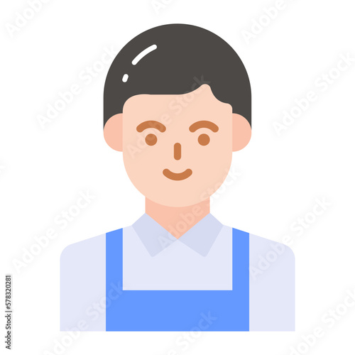 Creative vector design of young man, professional worker avatar
