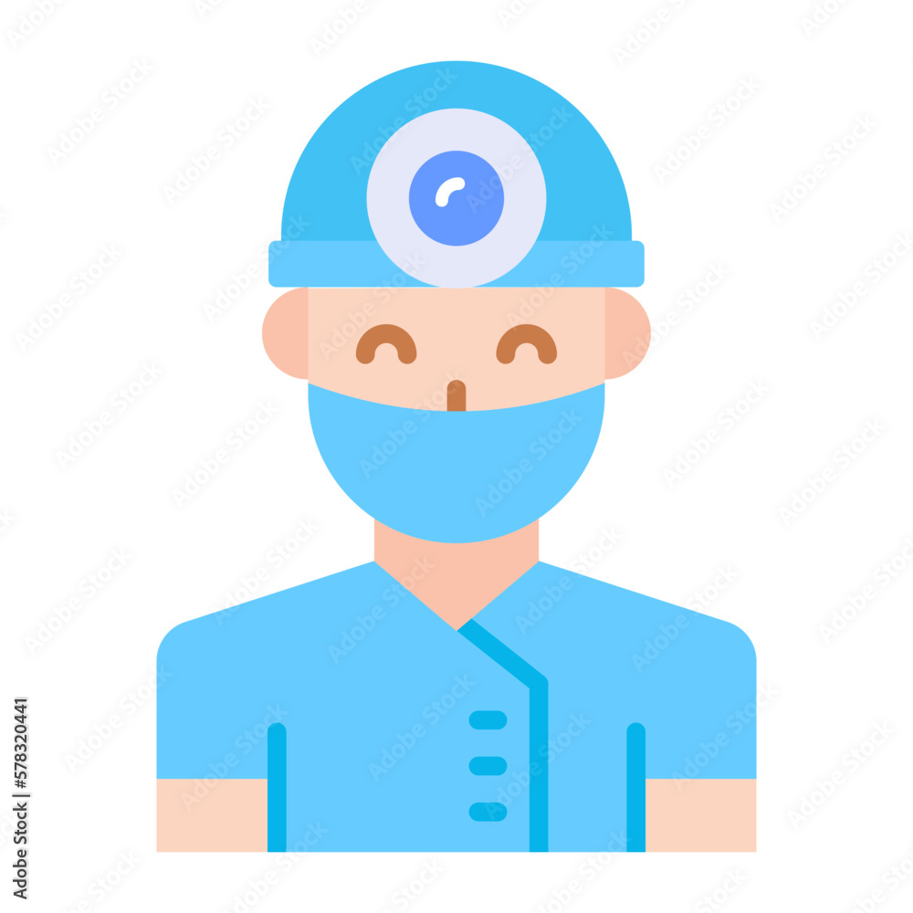 Person wearing mask denoting concept of surgeon vector in trendy style Person wearing mask denoting concept of surgeon vector in trendy style