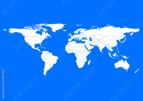 Wallpaper Mural Vector world map - with Brandeis Blue color borders on background in Brandeis Blue color. Download now in eps format vector or jpg image. Torontodigital.ca