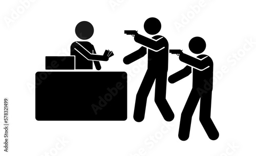 illustration of icon people stealing, robbing, pickpocketing