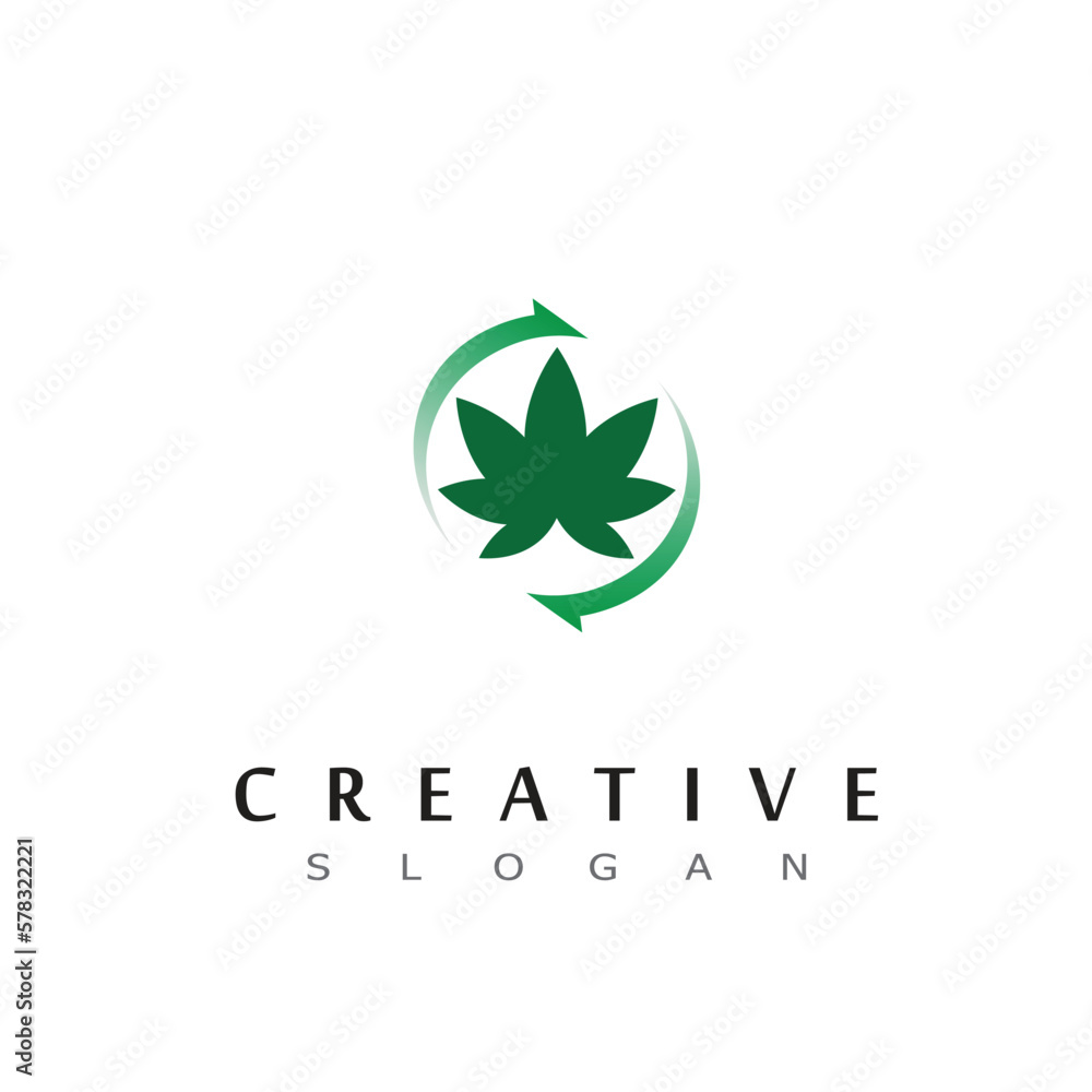 Fototapeta premium Green Leaf Icon Vector Illustrations