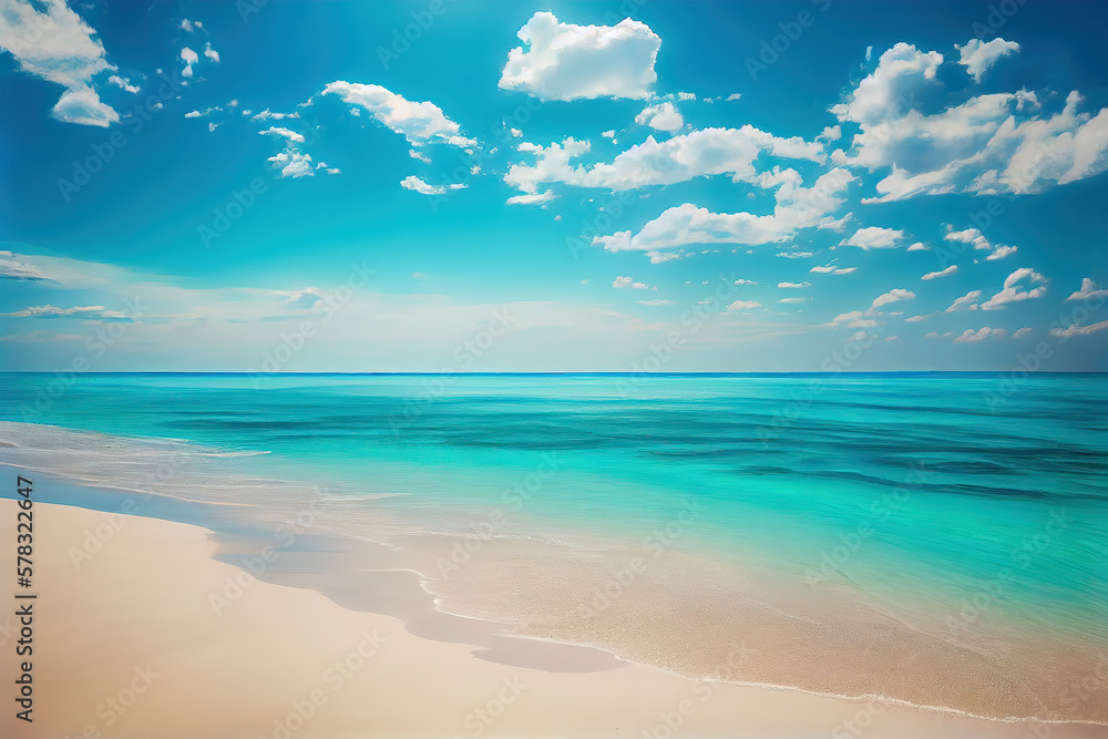 Seascape of beautiful tropical beach. AI generative