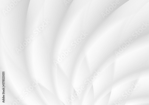 Abstract white grey smoke waves background. Monochrome smooth vector design
