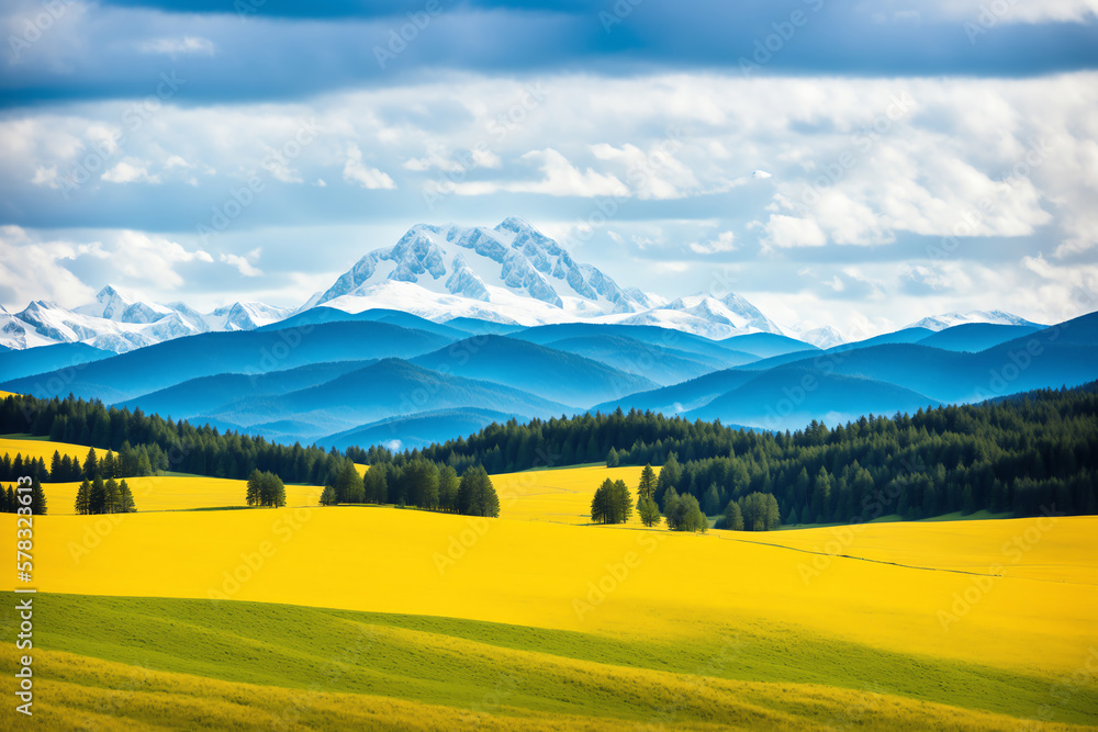 Idyllic Mountain Landscape in the Alps: Springtime Beauty