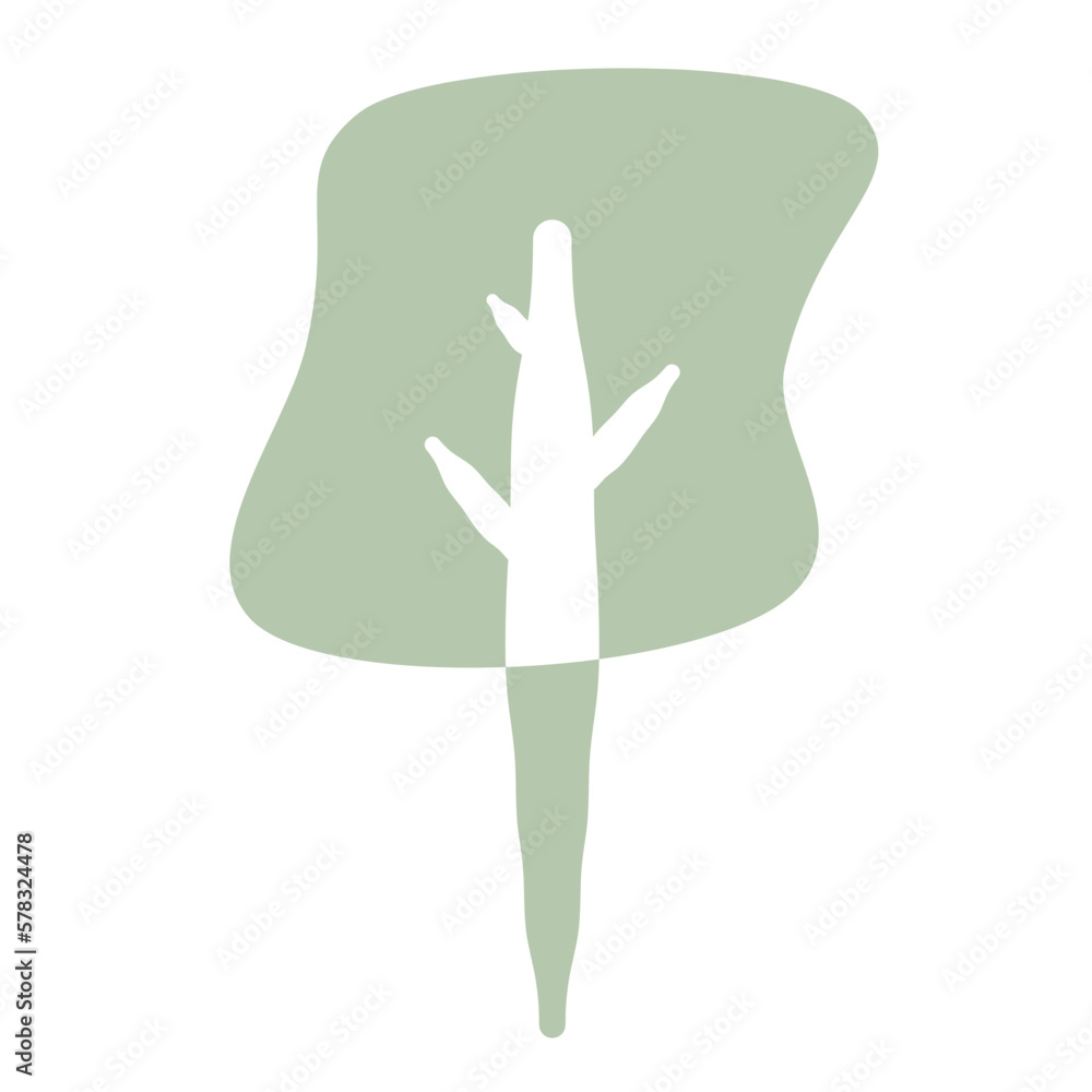 Fototapeta premium Flat Tree Green Environment Nature Monotone Collection Set