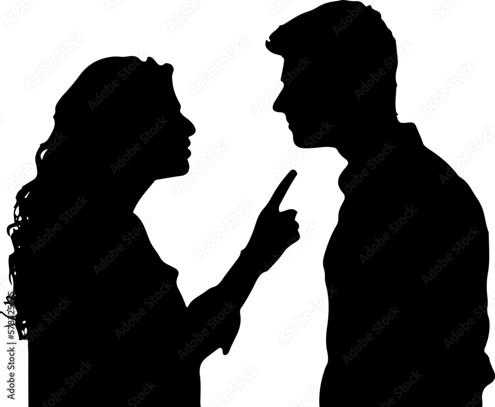 silhouette of man and woman doing argument, husband and wife talking aggressively, girl and boy chating silhouette of man and woman doing argument, husband and wife talking aggressively, girl and boy chating