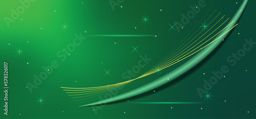 Luxury green modern curve l...