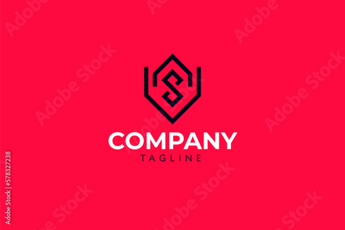 Modern shiled logo design. modern, minimalist, icon, Vector