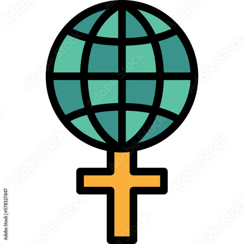 women day filled outline icon