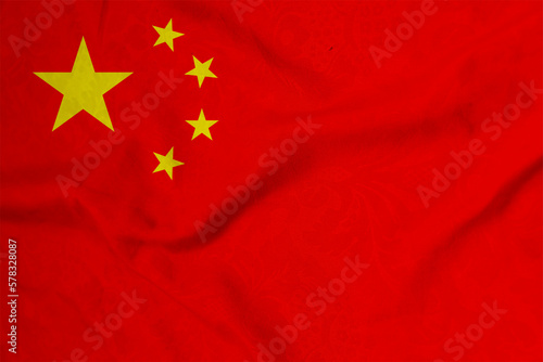 Slika na platnu Fabric with china flag motif