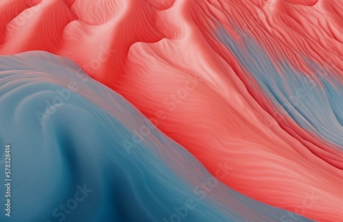 "Abstract Pastel Blue and Coral Fluid Wave Texture. Contemporary Background Design."