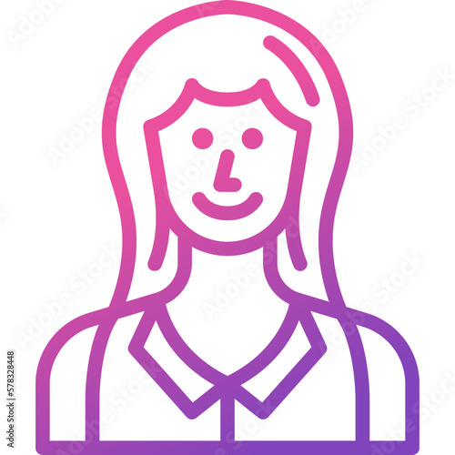 woman gradient line icon