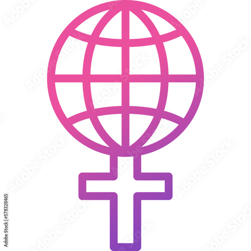 women day gradient line icon