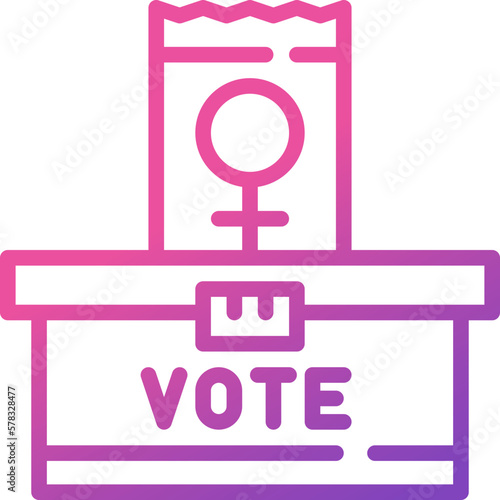 women suffrage gradient line icon