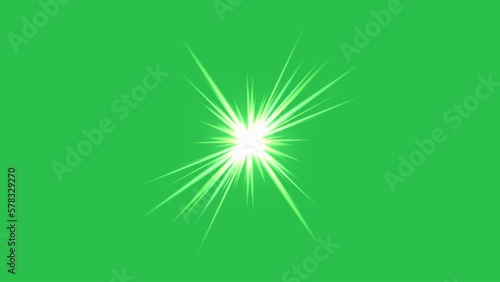 Twinkling star on green screen background motion graphic effect.