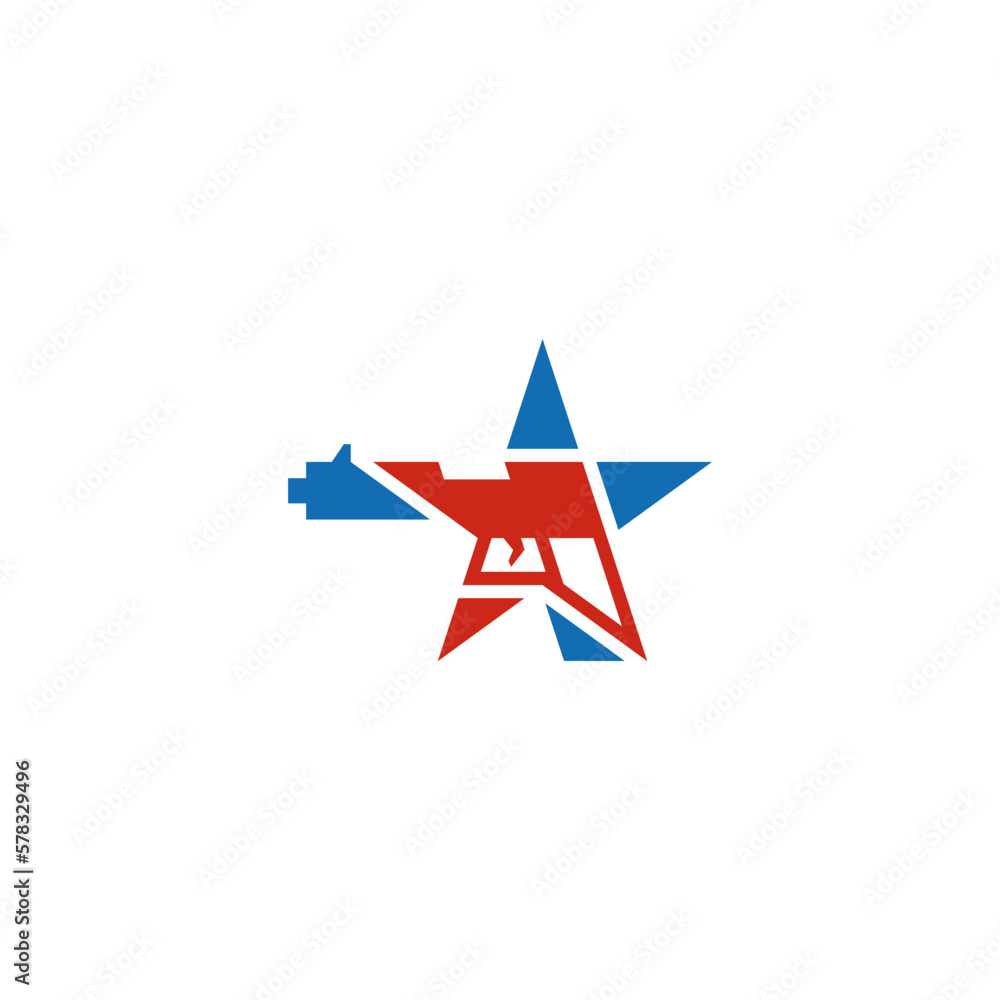 Pistol and star combination. Logo design. Pistol and star combination. Logo design.