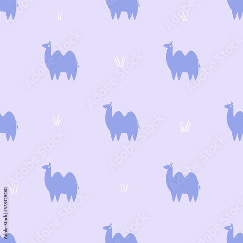 Seamless pattern with camels. Illustrations in a modern style for prints  clothing  packaging