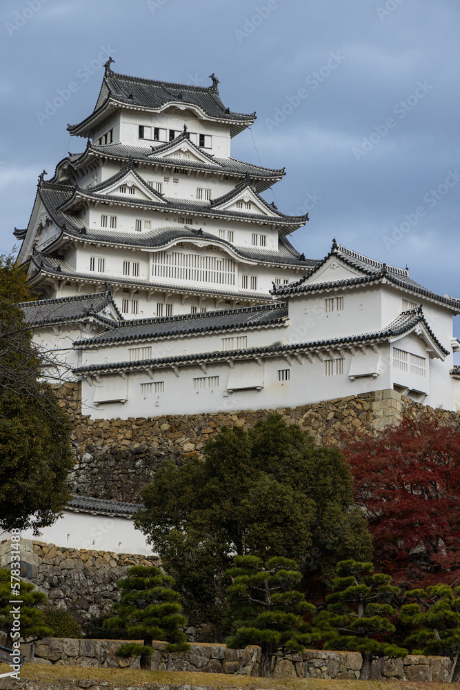 日本　兵庫県姫路市にある姫路城の三の丸広場から見える大天守