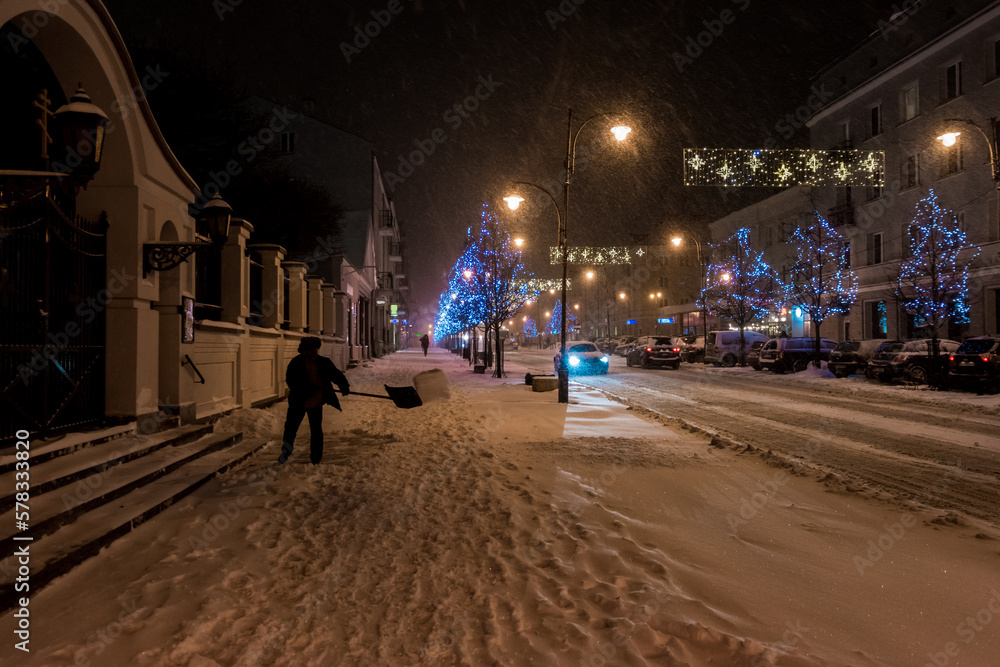 Christmas decorations in the city of Bialystok
