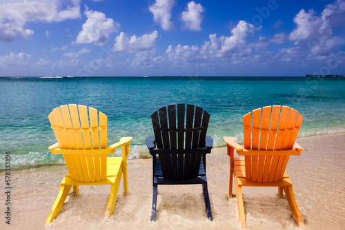 Three Chairs on the beach