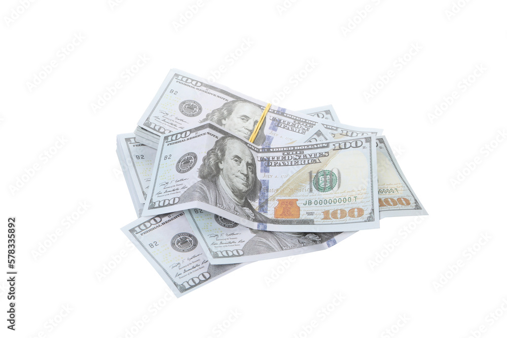 Dollar money isolated on white background, close up Dollar money isolated on white background, close up