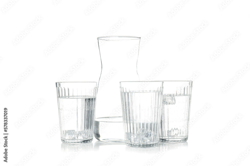 Concept of thirst and freshness, fresh water, isolated on white background Concept of thirst and freshness, fresh water, isolated on white background