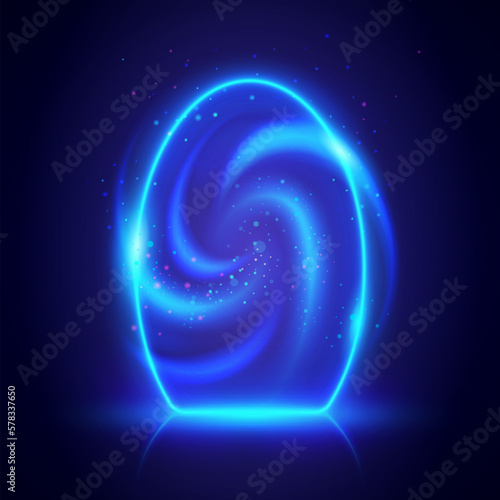 Magical Blue Portal With Blurry Vortex