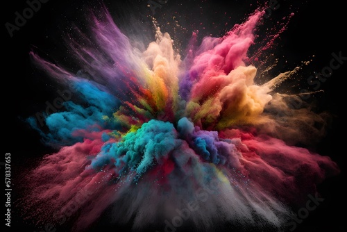 color explosion created using Generative AI Technology